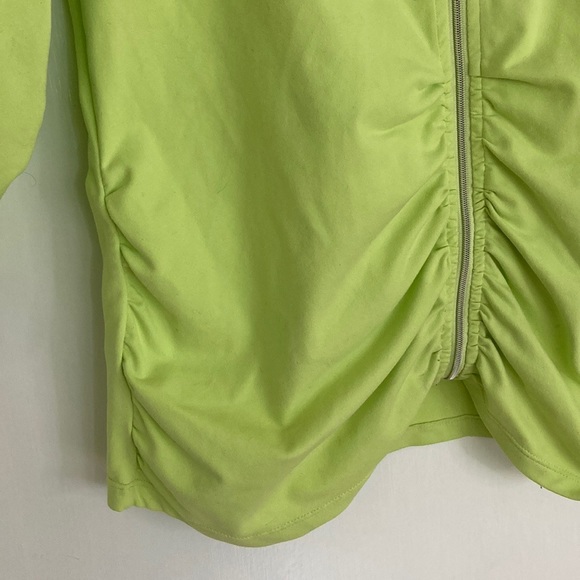 Calvin Klein Scrunched Lime Green Zip Up Sweatshirt - Picture 3 of 16